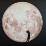 Sepia Moon hunter 02 Olje på lerret. 100 x 150 cm. kr. 48 000,-